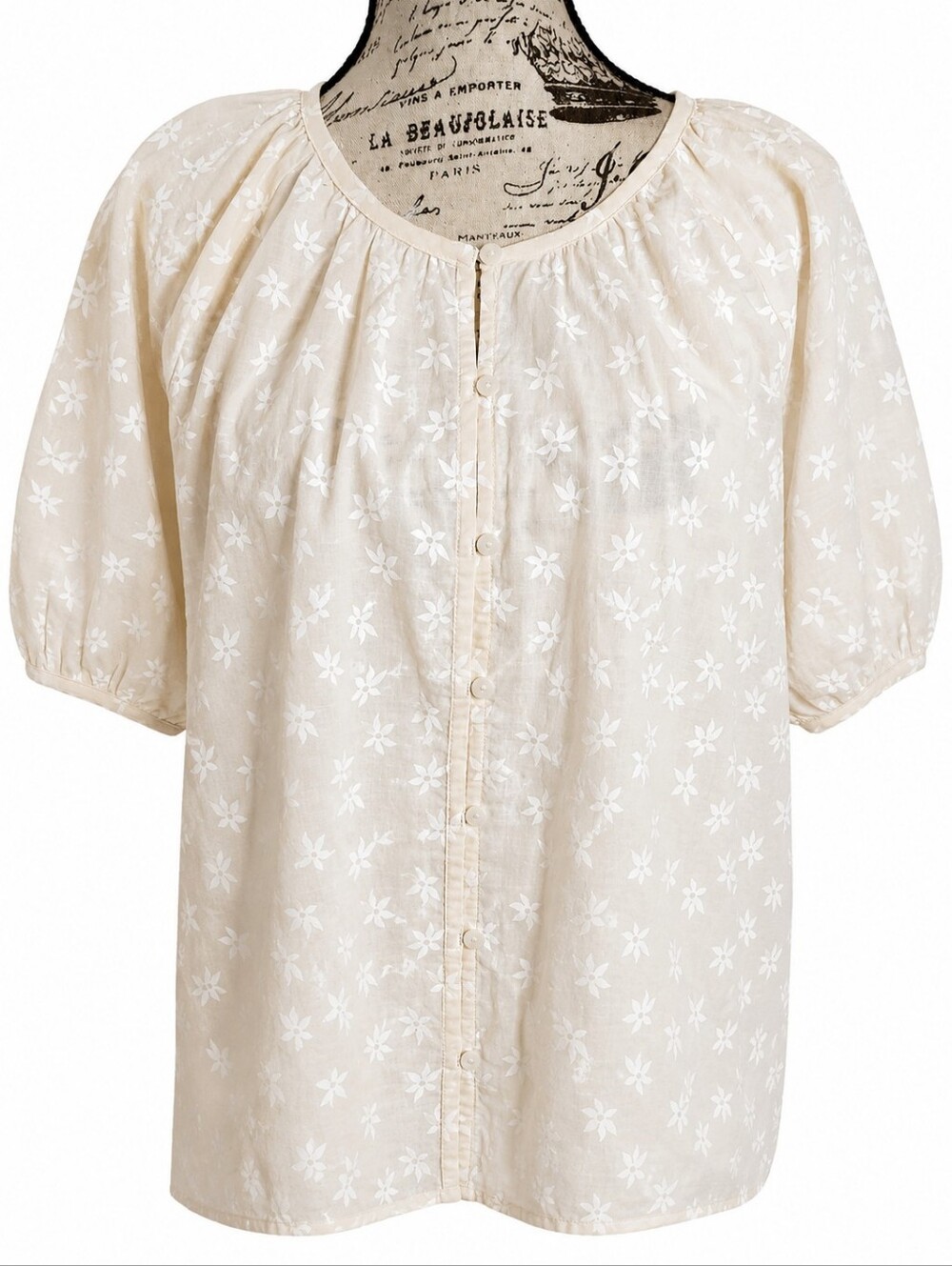 Daisy Print 100% Cotton Western Boho Cottage Core Blouse Universal Thread SZ: M